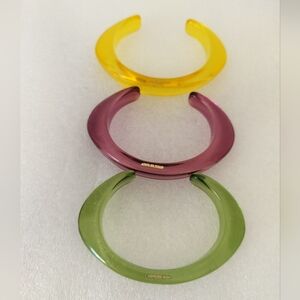 Colorful Acrylic Cuff  Bangle Bracelet Made In Italy